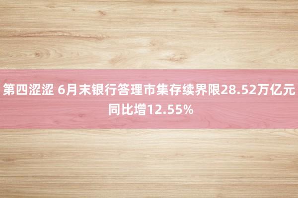 第四涩涩 6月末银行答理市集存续界限28.52万亿元 同比增12.55%