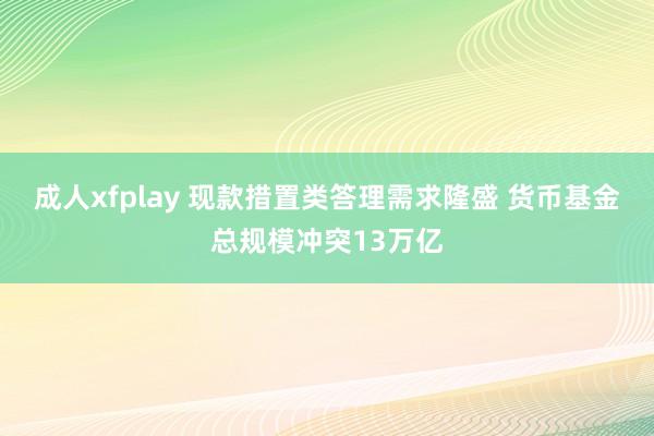 成人xfplay 现款措置类答理需求隆盛 货币基金总规模冲突13万亿