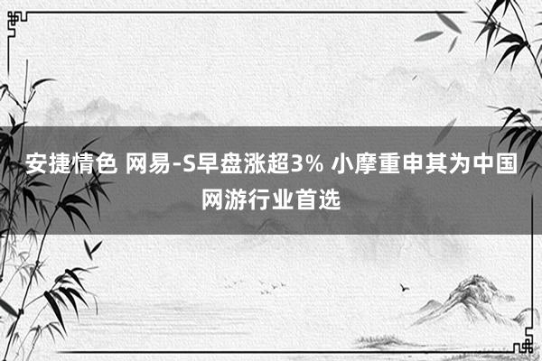 安捷情色 网易-S早盘涨超3% 小摩重申其为中国网游行业首选