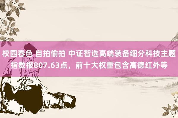 校园春色 自拍偷拍 中证智选高端装备细分科技主题指数报807.63点，前十大权重包含高德红外等