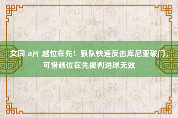 女同 a片 越位在先！狼队快速反击库尼亚破门，可惜越位在先被判进球无效